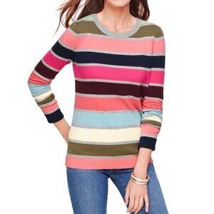 Talbots Colorful Striped Crew Neck Sweater